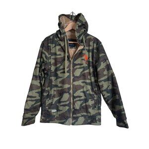 US Polo Assn. Sherpa Hoodie Full Zip Lined Size Medium NWT Camo